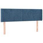 vidaXL Tête de lit avec oreilles Bleu foncé 147x16x78/88 cm Velours