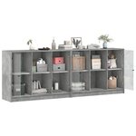 vidaXL Bibliothèque avec portes gris béton 204x37x75 cm