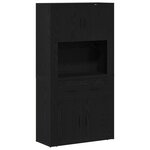 vidaXL Haut meuble chêne noir 80x33x150 cm Bois d'ingénierie
