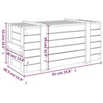 vidaXL Boîte de rangement Gris 91x40 5x42 cm Bois massif de pin