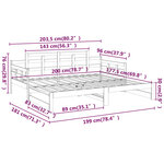vidaXL Lit coulissant Noir Bois de pin solide 2x(90x200) cm