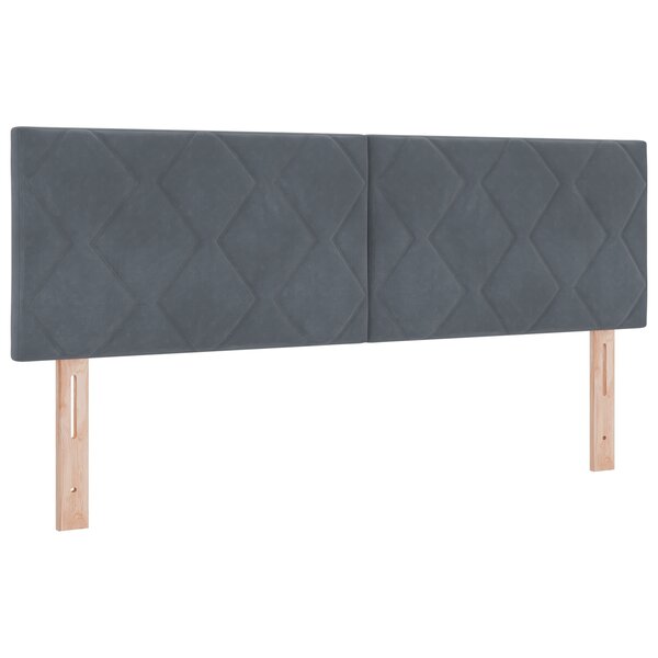 vidaXL Tête de lit LED Gris Foncé 160 cm Ensemble de 2 Gris Foncé