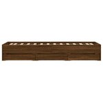 vidaXL Cadre de lit et tiroirs chêne marron 100x200 cm bois ingénierie