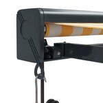 vidaXL Auvent rétractable jaune et blanc 3x2 5 m tissu et aluminium