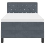 Lit à ressort vidaXL avec matelas et LED Gris foncé 100x200 cm Velours