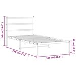 vidaXL Cadre de lit métal sans matelas avec tête de lit noir 100x190cm