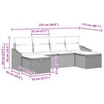 vidaXL Ensemble de canapé de jardin 6 pièces avec coussins en rattan gris clair