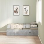 vidaXL Cadre de Lit de Rangement Gris Béton 90x190 cm