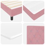 Lit box spring vidaXL avec matelas et LED Rose 180x200 cm Velours