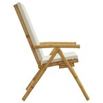 vidaXL Chaises de bistro pliantes lot de 2 et coussins blanc crème
