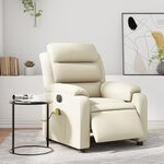 vidaXL Fauteuil de massage inclinable électrique crème similicuir
