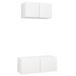 vidaXL Ensemble de meubles TV 2 Pièces Blanc Bois d'ingénierie