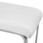Lot de 6 chaises pieds acier siège de salon cuisine salle à manger design carré élégant blanc 08_0000121