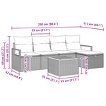 Ensemble de Canapés de Jardin 6 Pièces Coussins Beige Poly Rotin