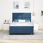 vidaXL Lit à Ressorts avec Matelas & Lumière LED Bleue 140x190 cm Tissu