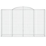 vidaXL Paniers à gabions arqués 11 Pièces 300x50x180/200 cm fer galvanisé