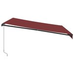 vidaXL Auvent manuel rétractable avec LED bordeaux 400x300 cm