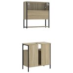 vidaXL Ensemble de meubles de salle de bain 2 Pièces chêne sonoma