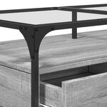 vidaXL Table basse avec dessus en verre sonoma gris 98 5x50x45cm acier