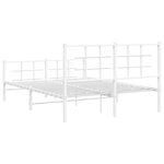 vidaXL Cadre de lit métal sans matelas et pied de lit blanc 140x190 cm