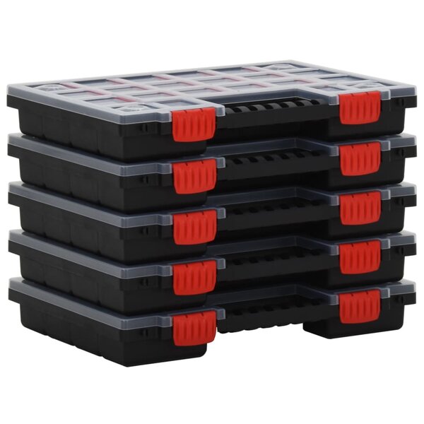 vidaXL Boîtes d'assortiment 5 Pièces 34 5x25x5 cm Polypropylène