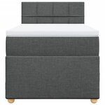 vidaXL Sommier à lattes de lit avec matelas Gris foncé 80x200 cm Tissu