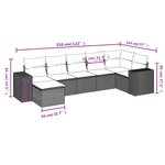 vidaXL Salon de jardin 7 Pièces avec coussins noir résine tressée