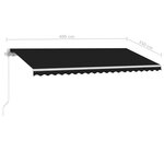 vidaXL Auvent manuel rétractable avec LED 400x350 cm Anthracite