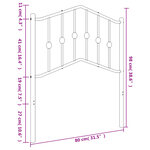 vidaXL Tête de lit métal noir 75 cm