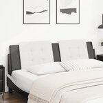 vidaXL Coussin de tête de lit blanc et noir 180 cm similicuir