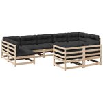 vidaXL Salon de jardin 9 Pièces avec coussins bois de pin massif
