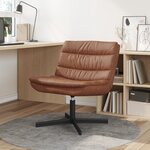 vidaXL Chaise d'appoint Marron Simili cuir  Métal Taille moyenne