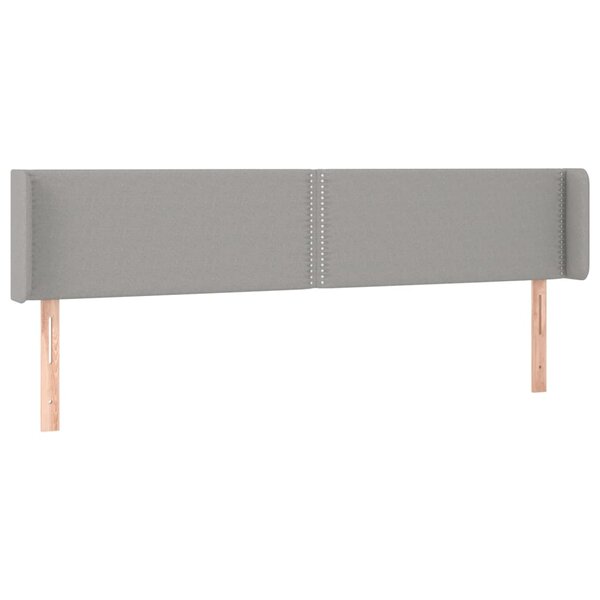 vidaXL Tête de lit avec oreilles Gris clair 163x16x78/88 cm Tissu
