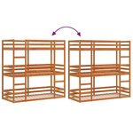 vidaXL Lit superposé triple sans matelas 90x200 cm bois de pin massif
