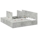 Cadre de lit de rangement vidaXL Gris béton 200x200 cm