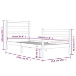 vidaXL Cadre de lit sans matelas blanc bois de pin massif 90x190 cm