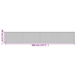 vidaXL Tapis rectangulaire gris 60x400 cm bambou