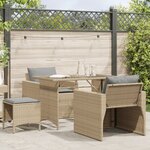 vidaXL Salon de jardin avec coussins 4 Pièces beige résine tressée