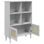 vidaXL Bibliothèque SENJA aspect de rotin blanc bois massif de pin