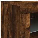 vidaXL Buffet avec lumières LED chêne fumé 162x37x67 cm