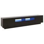 vidaXL Meuble TV avec lumières LED Noir 200x35x40 cm
