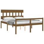vidaXL Lit pour personne âgée sans matelas marron miel bois massif