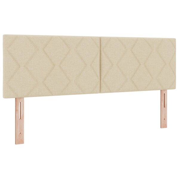 vidaXL Tête de Lit Design Blocs en Diamant en Crème 160 cm Tissu