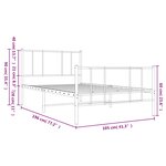 vidaXL Cadre de lit métal sans matelas avec pied de lit noir 100x190cm