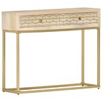 vidaXL Table console doré 90x30x75 cm bois solide de manguier