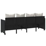 vidaXL Chaise longue avec coussins noir résine tressée