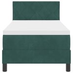 Lit Box Spring vidaXL avec Matelas & LED Vert Foncé 80x200 cm Velours