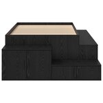 vidaXL Cadre de lit de rangement Noir Chêne 100x200 cm
