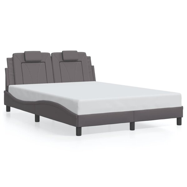 vidaXL Cadre de lit sans matelas gris 140x200 cm similicuir