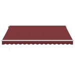 vidaXL Auvent manuel rétractable avec LED bordeaux 400x350 cm